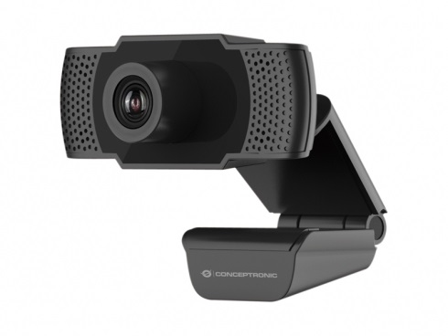 Conceptronic AMDIS Webcam 1080p Full HD con Microfono - 2 MP, 1920 x 1080 Pixel, 30 fps, USB 2.0, Nero