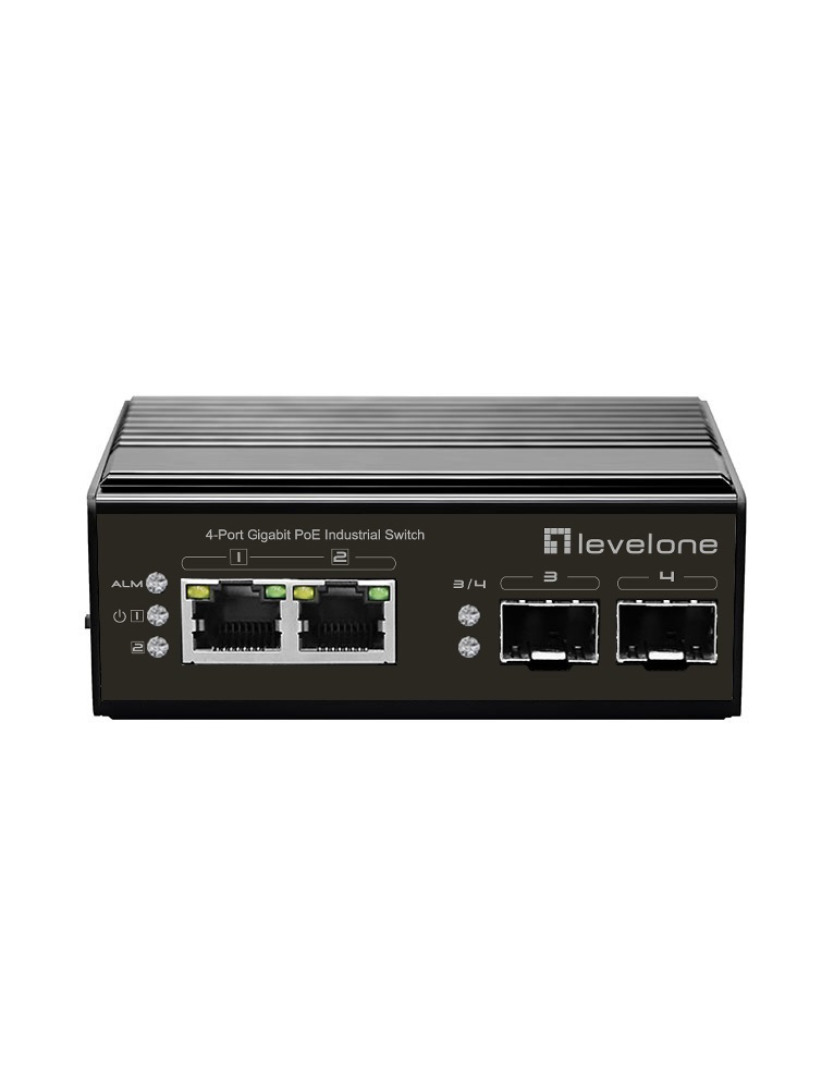 LevelOne IGP-0432 Switch di Rete Non Gestito Gigabit Ethernet (10/100/1000) con 2 Porte RJ-45 e Supporto Power over Ethernet (PoE) Nero
