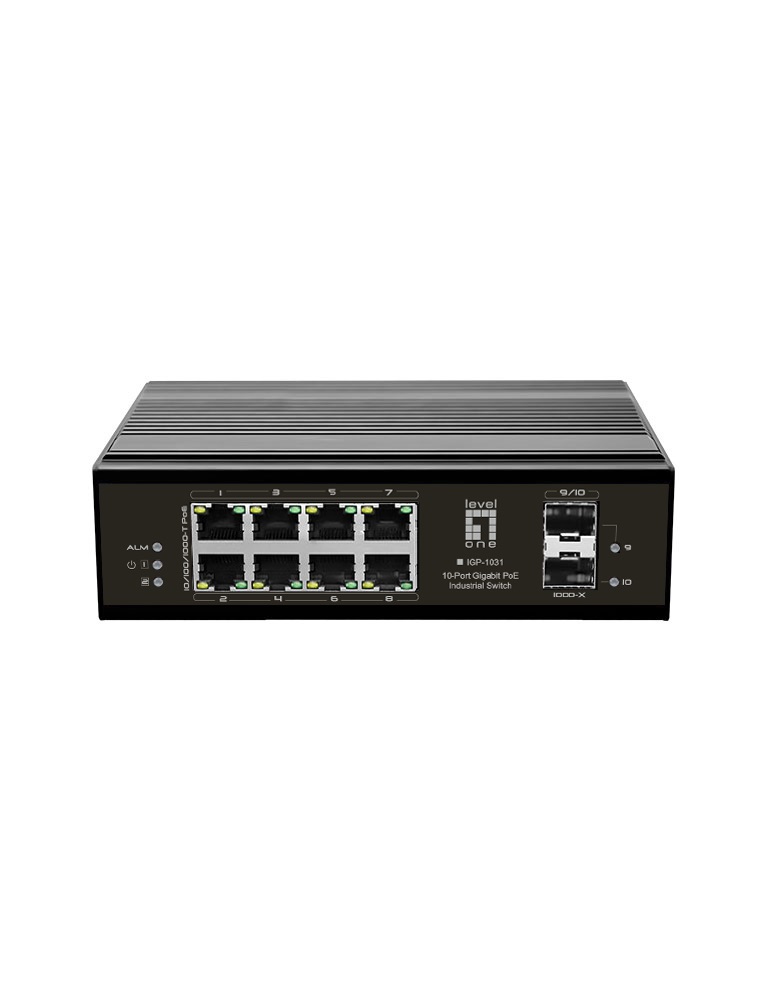 LevelOne IGP-1031 Switch di Rete Gigabit Ethernet (10/100/1000) con 8 Porte RJ-45 e Supporto Power over Ethernet (PoE) - Nero