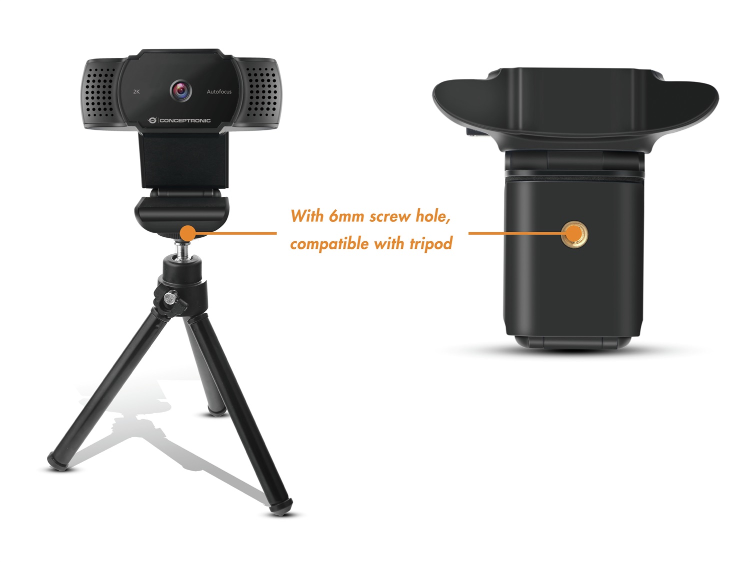 Conceptronic AMDIS02B Webcam 5 MP Autofocus 2592 x 1944 Pixel USB 2.0 con Microfono Integrato