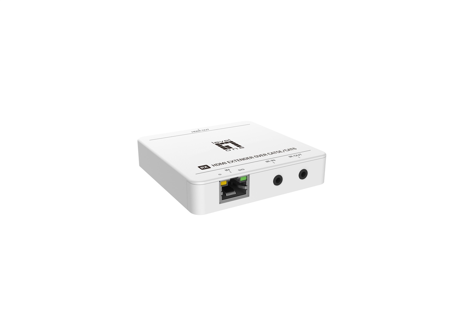 LevelOne HVE-9007 Kit prolunga HDMI 4K fino a 50m con trasmettitore e ricevitore, Bianco