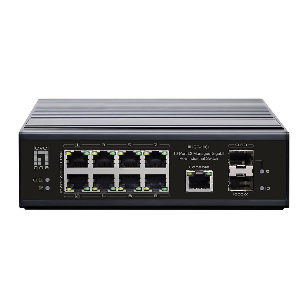 LevelOne IGP-1061 Switch di Rete Gestito L2 Gigabit Ethernet (10/100/1000) con 8 Porte RJ-45 e Supporto Power over Ethernet (PoE) - Nero