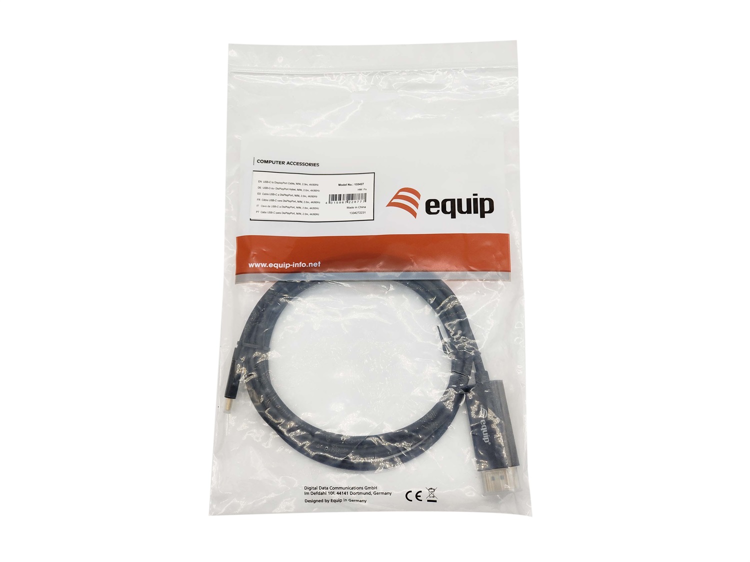 Equip Cavo USB-C a DisplayPort 4K/60Hz 2m - Maschio/Maschio, Grigio