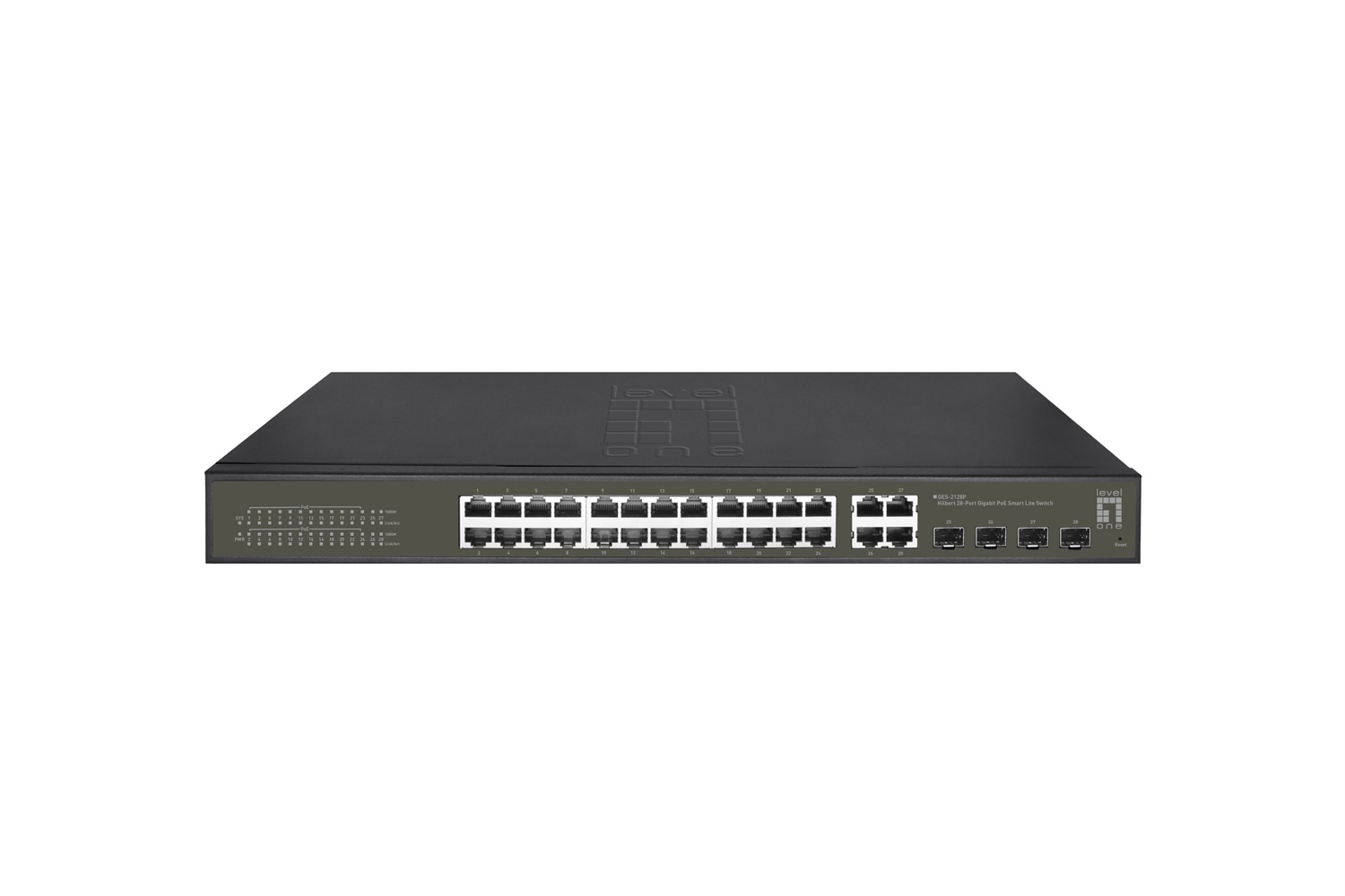 LevelOne GES-2128P Switch di rete Gestito L2 Gigabit Ethernet (10/100/1000) con 24 porte PoE e 4 porte SFP/RJ45 Combo, 380 W, Nero