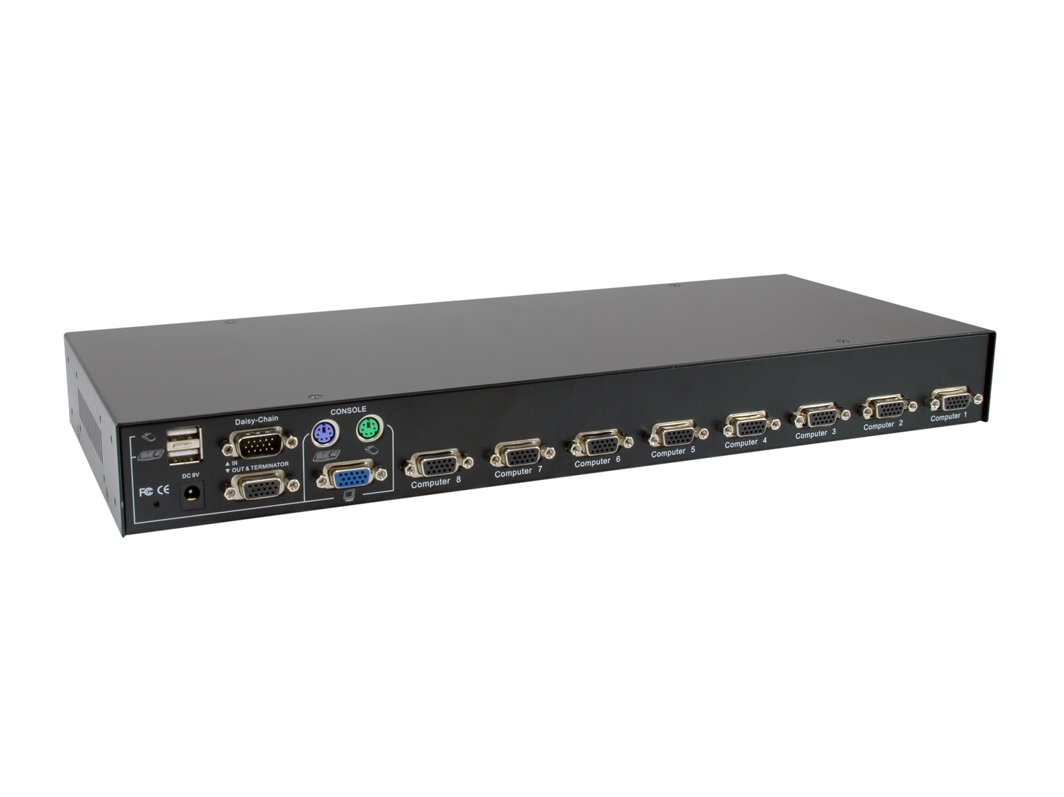 LevelOne KVM-3208 Switch KVM 8 Porte USB/PS2 Combo Montaggio Rack Nero - Risoluzione 2048 x 1536 Pixel