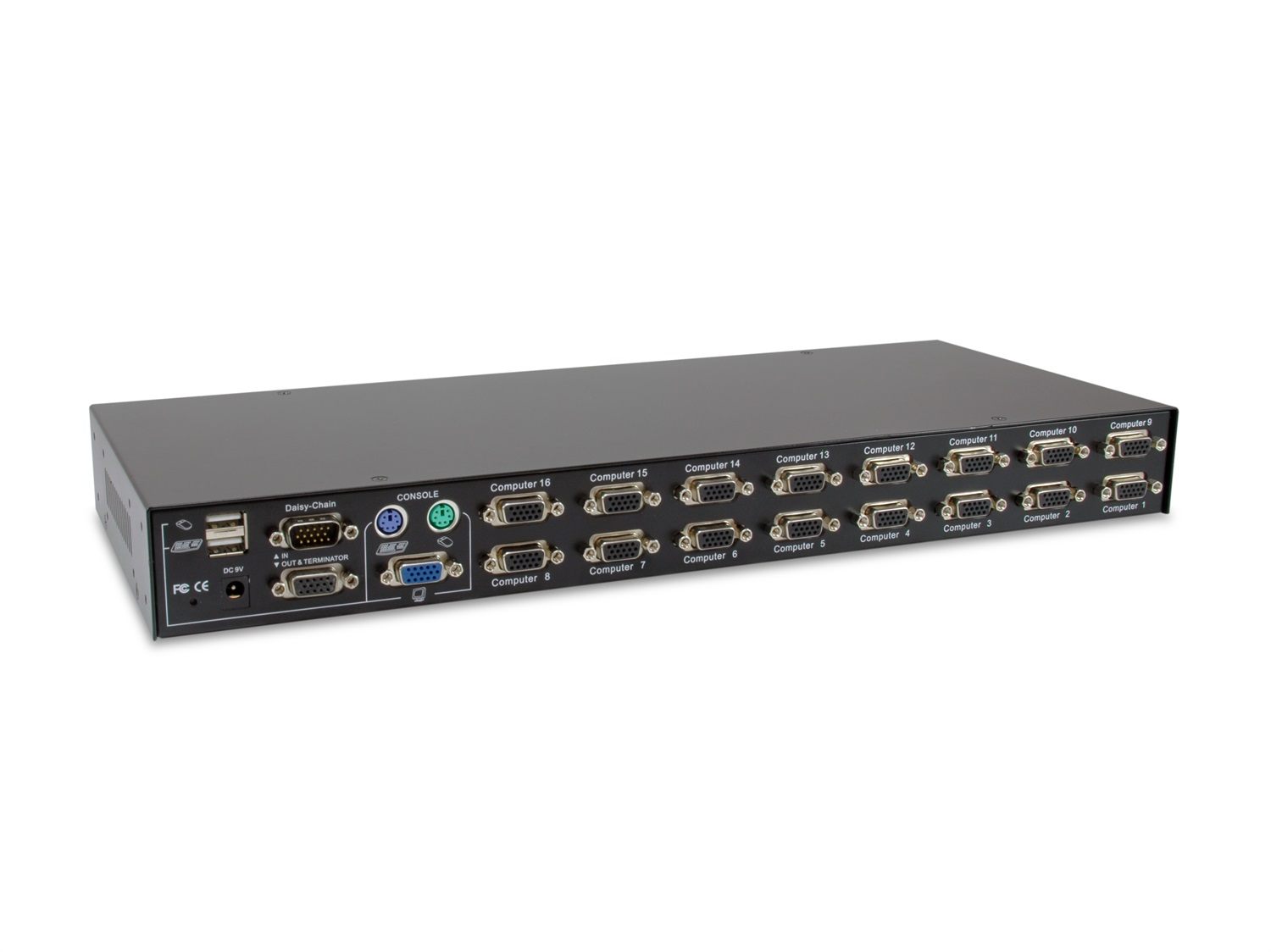 LevelOne KVM-3216 Switch KVM per Keyboard-Video-Mouse Montaggio Rack Nero - Risoluzione 2048 x 1536 Pixel
