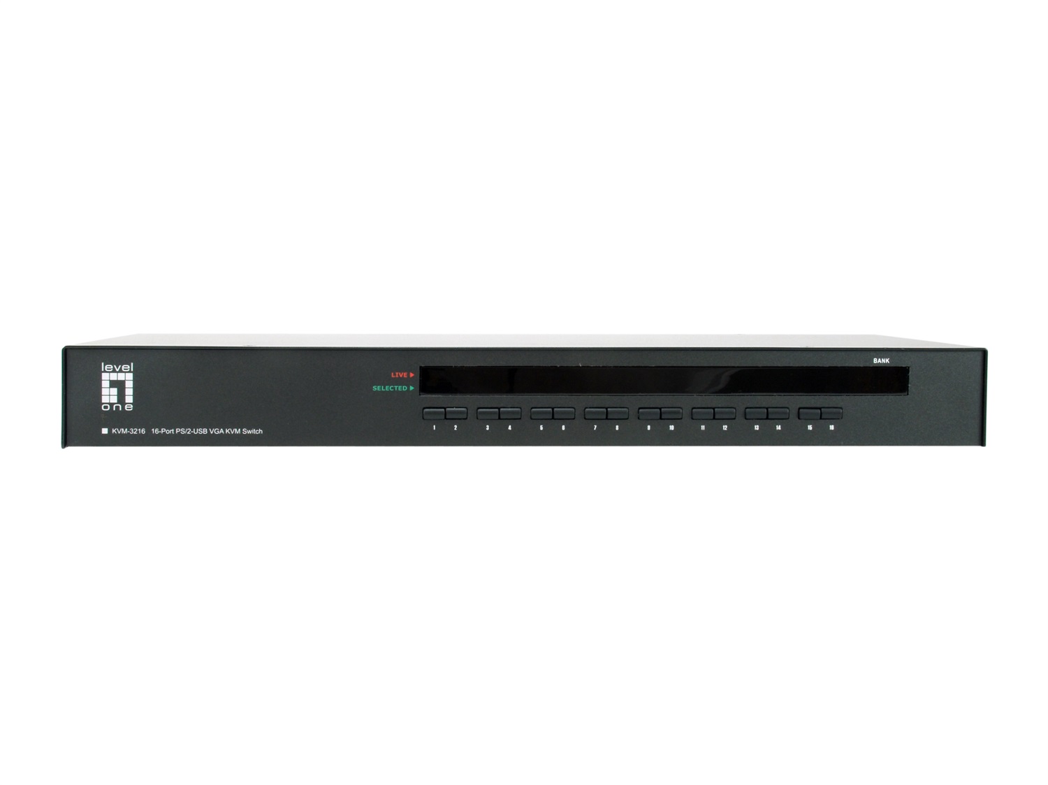 LevelOne KVM-3216 Switch KVM per Keyboard-Video-Mouse Montaggio Rack Nero - Risoluzione 2048 x 1536 Pixel