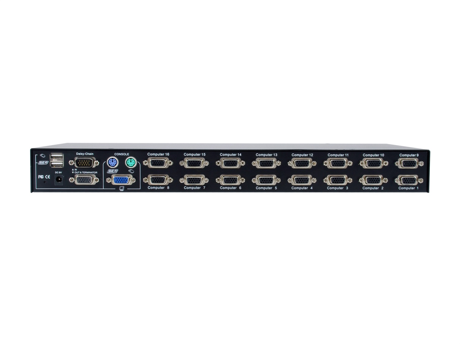 LevelOne KVM-3216 Switch KVM per Keyboard-Video-Mouse Montaggio Rack Nero - Risoluzione 2048 x 1536 Pixel