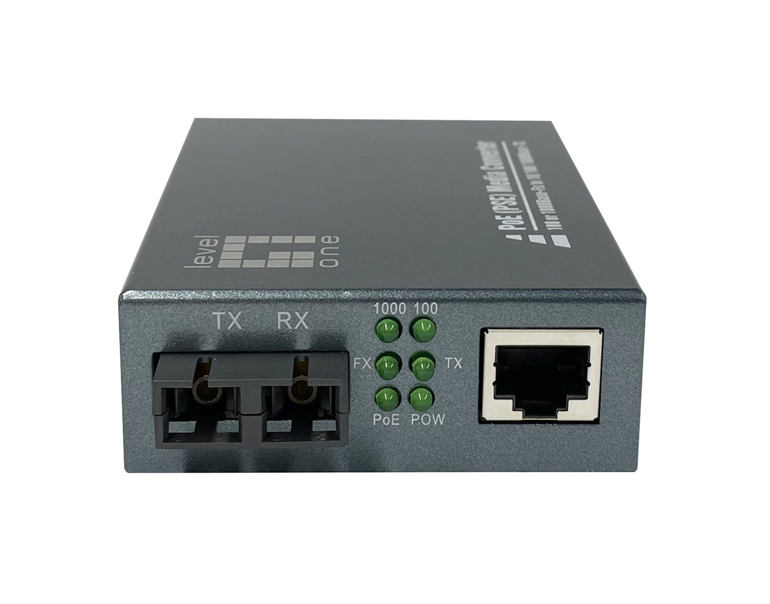 LevelOne GVT-2013 Convertitore Multimediale di Rete 1000 Mbit/s, 850 nm, Multimodale, RJ45 a SC, PoE PSE, Distanza 0.5 km