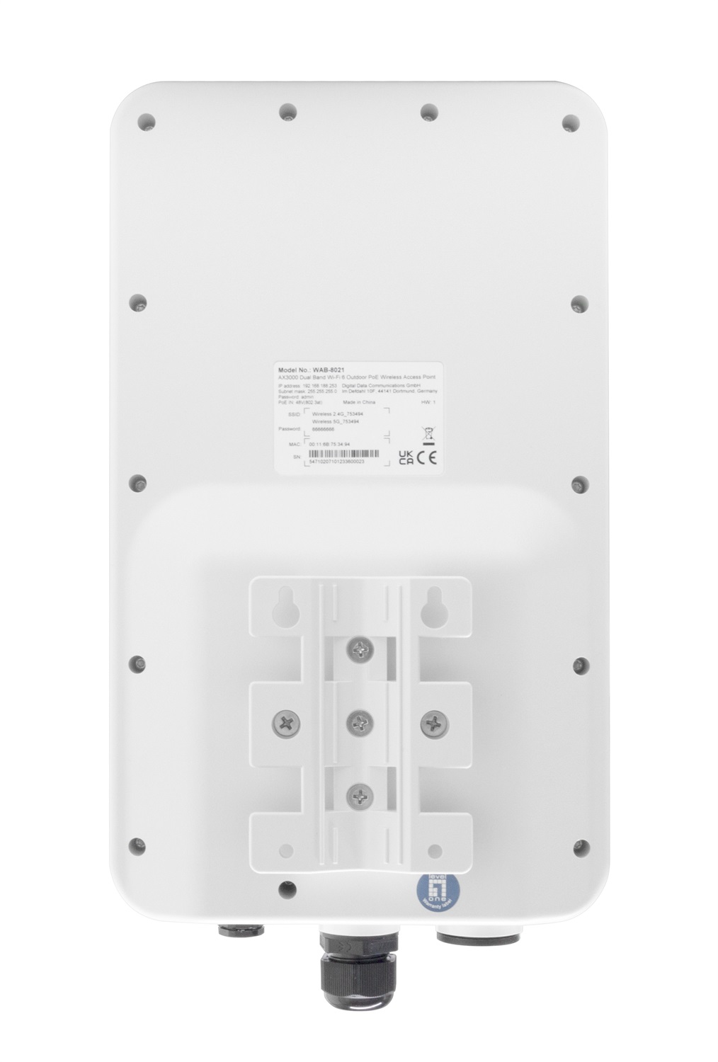 LevelOne WAB-8021 Access Point Wi-Fi 6 Dual Band AX3000 3000 Mbit/s Bianco con Power over Ethernet (PoE)