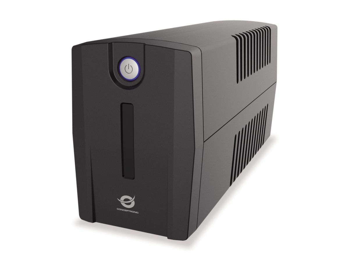 Conceptronic ZEUS07E Gruppo di Continuità (UPS) A Linea Interattiva 1 kVA 600 W con 4 Prese AC e USB di Tipo B