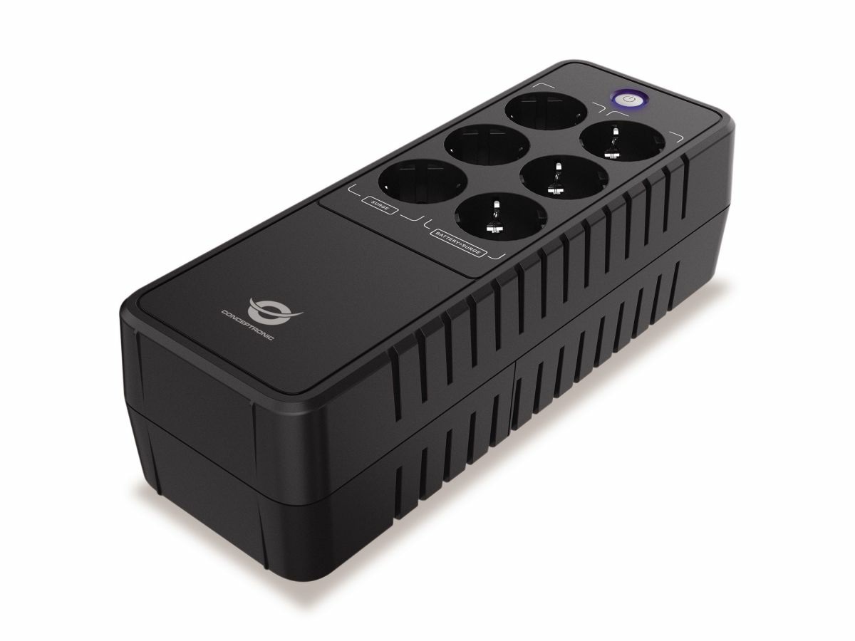 Conceptronic ZEUS09E Gruppo di Continuità (UPS) Standby (Offline) 0,85 kVA 490 W con 6 Prese AC e USB di tipo B