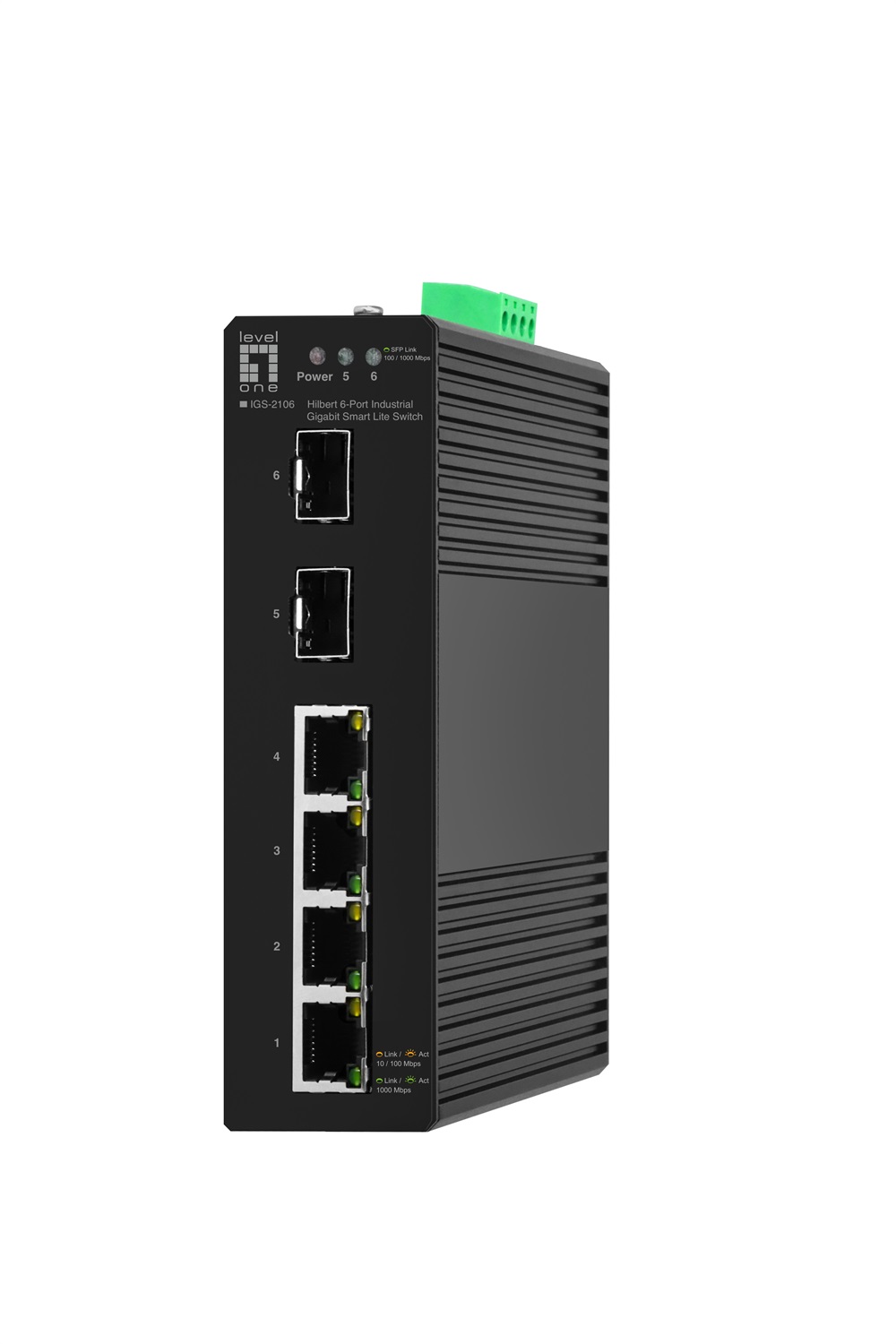 LevelOne IGS-2106 Switch di Rete Gestito L2 6 Porte Gigabit Ethernet (10/100/1000) Nero