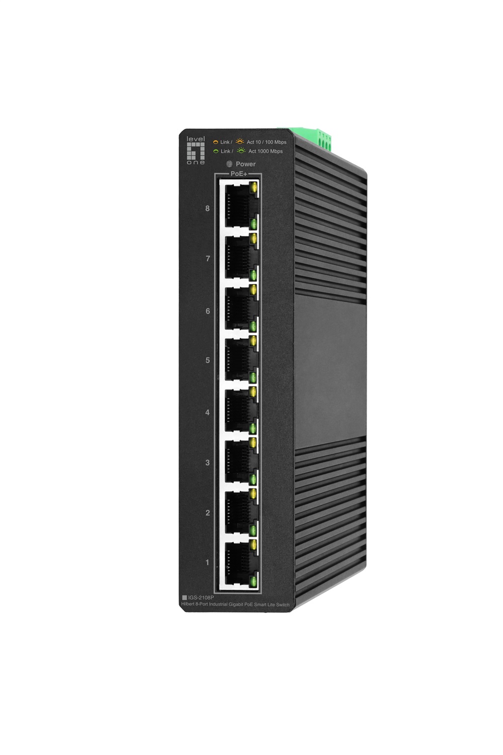 LevelOne IGS-2108P Switch di Rete Gestito L2 8 Porte Gigabit Ethernet (10/100/1000) con Supporto Power over Ethernet (PoE) - Nero