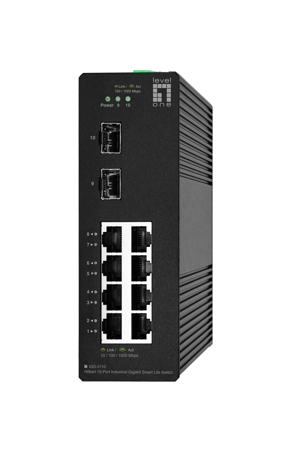 LevelOne IGS-2110 Switch di rete Gestito L2 Gigabit Smart Lite - 10 Porte (8 x RJ45 Gigabit, 2 x SFP) Nero