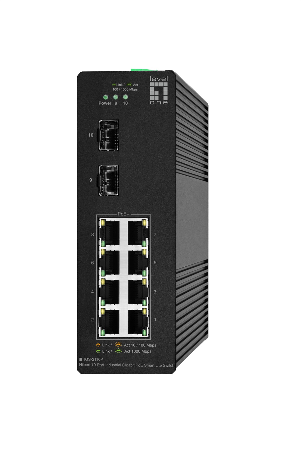 LevelOne IGS-2110P Switch di Rete Gestito L2 10 Porte Gigabit Ethernet (10/100/1000) con Supporto Power over Ethernet (PoE) - Nero