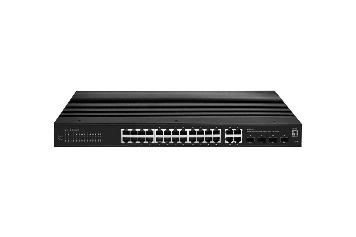 LevelOne IGS-2128 Switch di Rete Gestito L2 Gigabit Ethernet (10/100/1000) con 28 Porte RJ-45, Full Duplex, Montaggio Rack