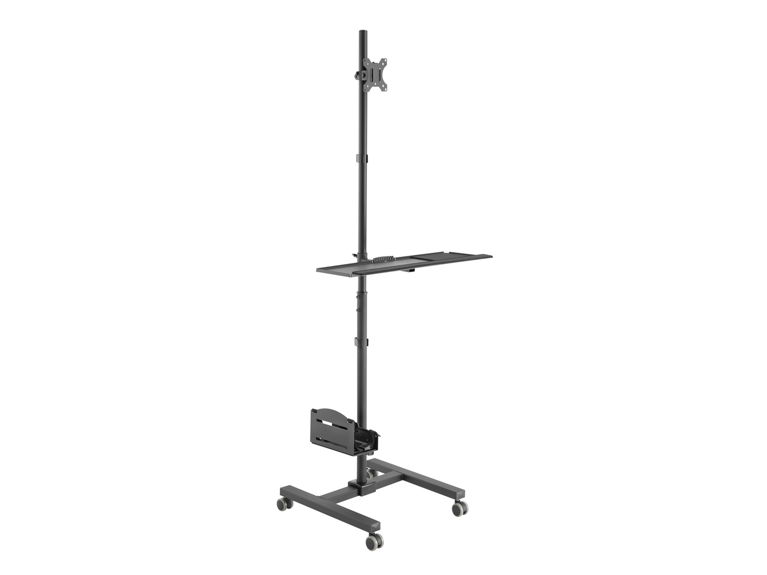 Equip 650171 Carrello Multimediale e Supporto per Monitor Singolo 17''-32'' - Nero, Capacità 8kg, Altezza 1780mm