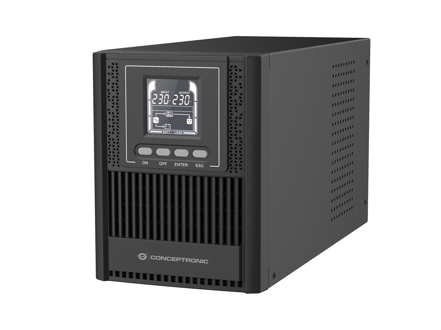 Conceptronic ZEUS52E1K Gruppo di Continuità (UPS) Doppia Conversione Online 1 kVA 900 W con 4 Prese AC e Funzionalità HID USB