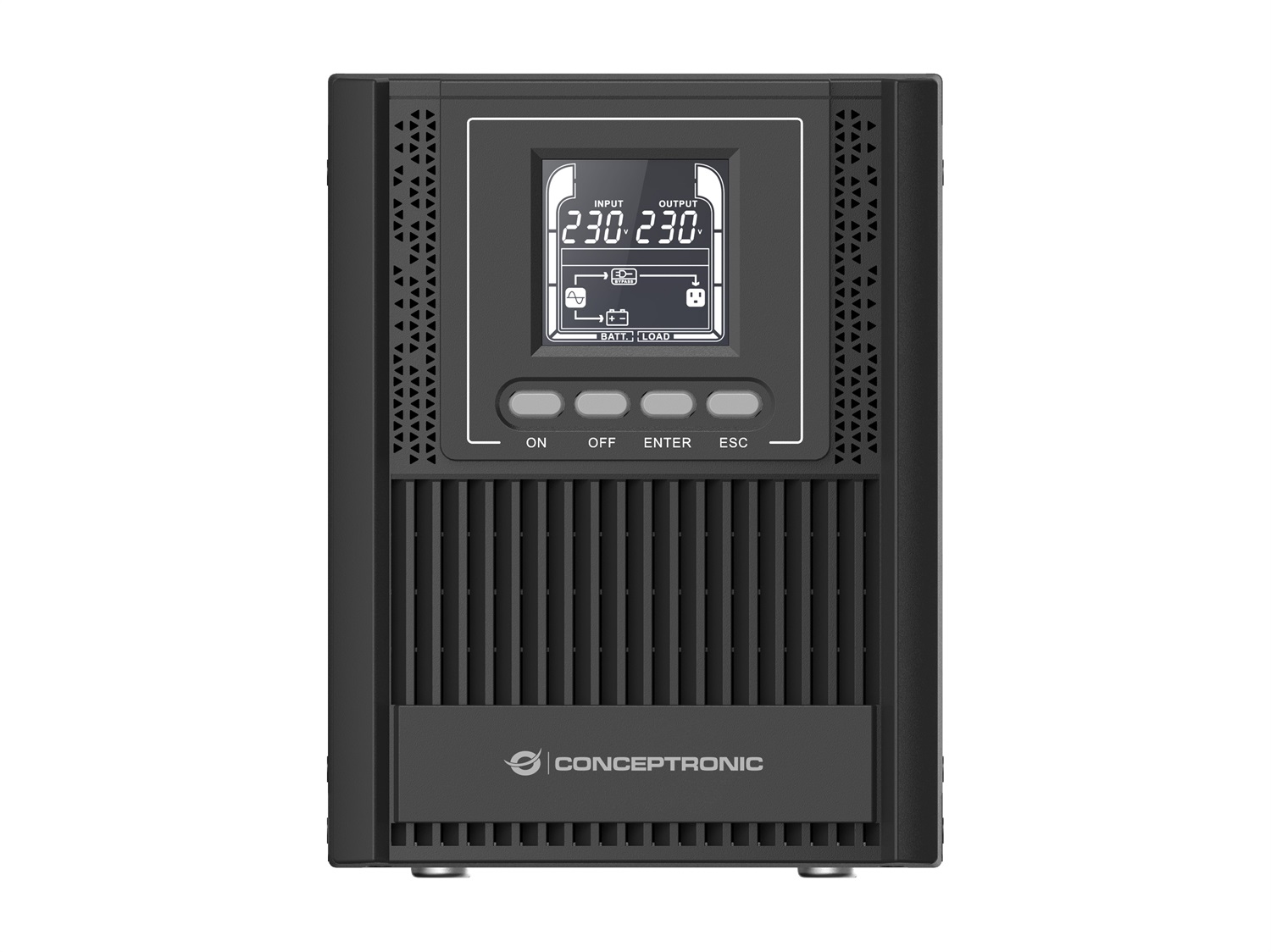 Conceptronic ZEUS52E1K Gruppo di Continuità (UPS) Doppia Conversione Online 1 kVA 900 W con 4 Prese AC e Funzionalità HID USB
