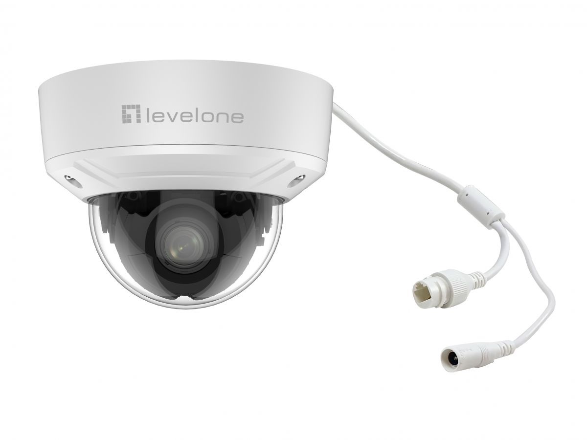 LevelOne FCS-3461 Telecamera di Sorveglianza IP 2MP con Zoom Ottico 4x, H.265, Interno/Esterno, Visone Notturna fino a 30m, IP67
