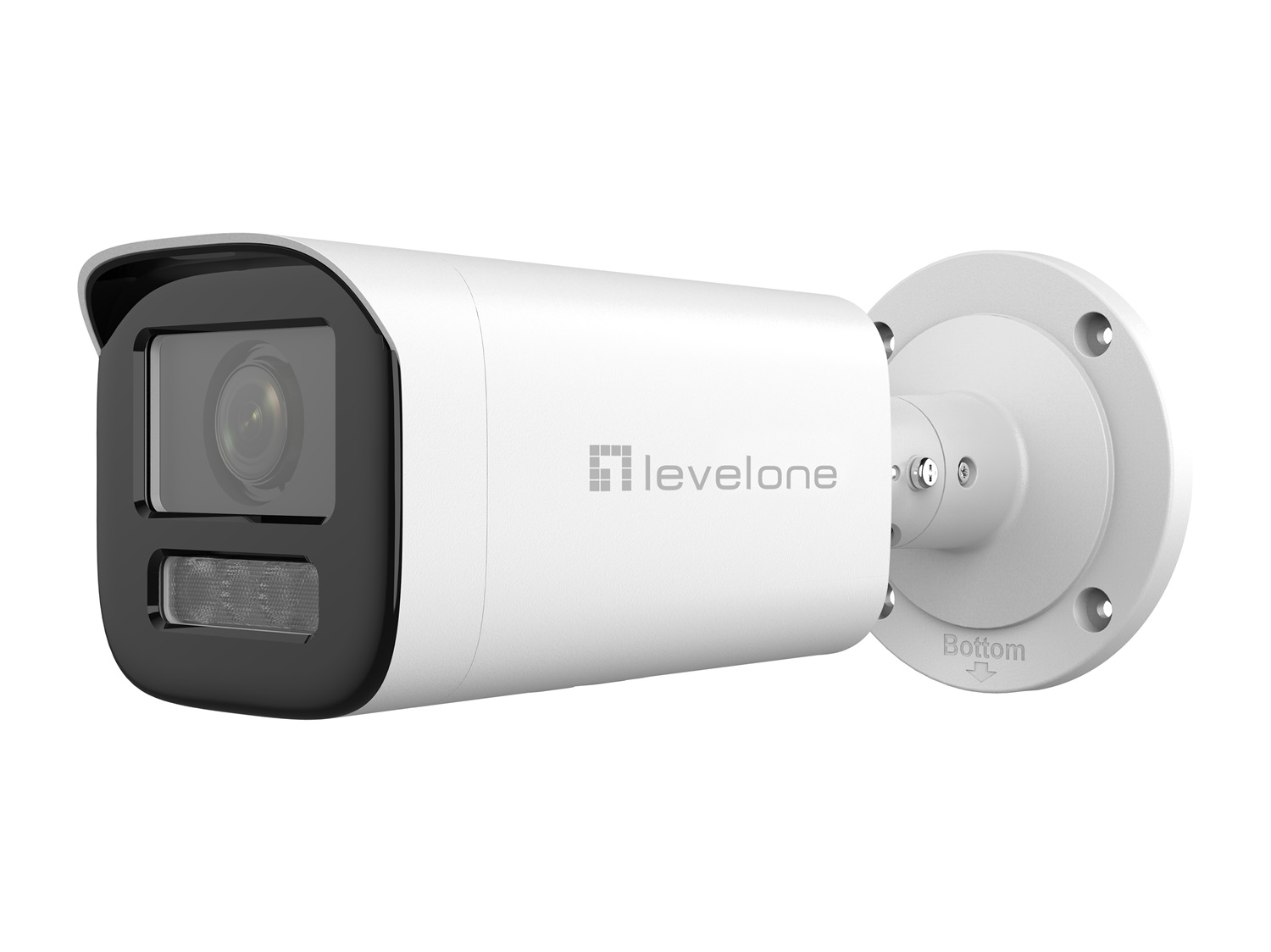 LevelOne FCS-5222 Telecamera di Sorveglianza Pallottola IP 2MP con Zoom, Visone Notturna fino a 60m, Doppia Alimentazione, Interno/Esterno