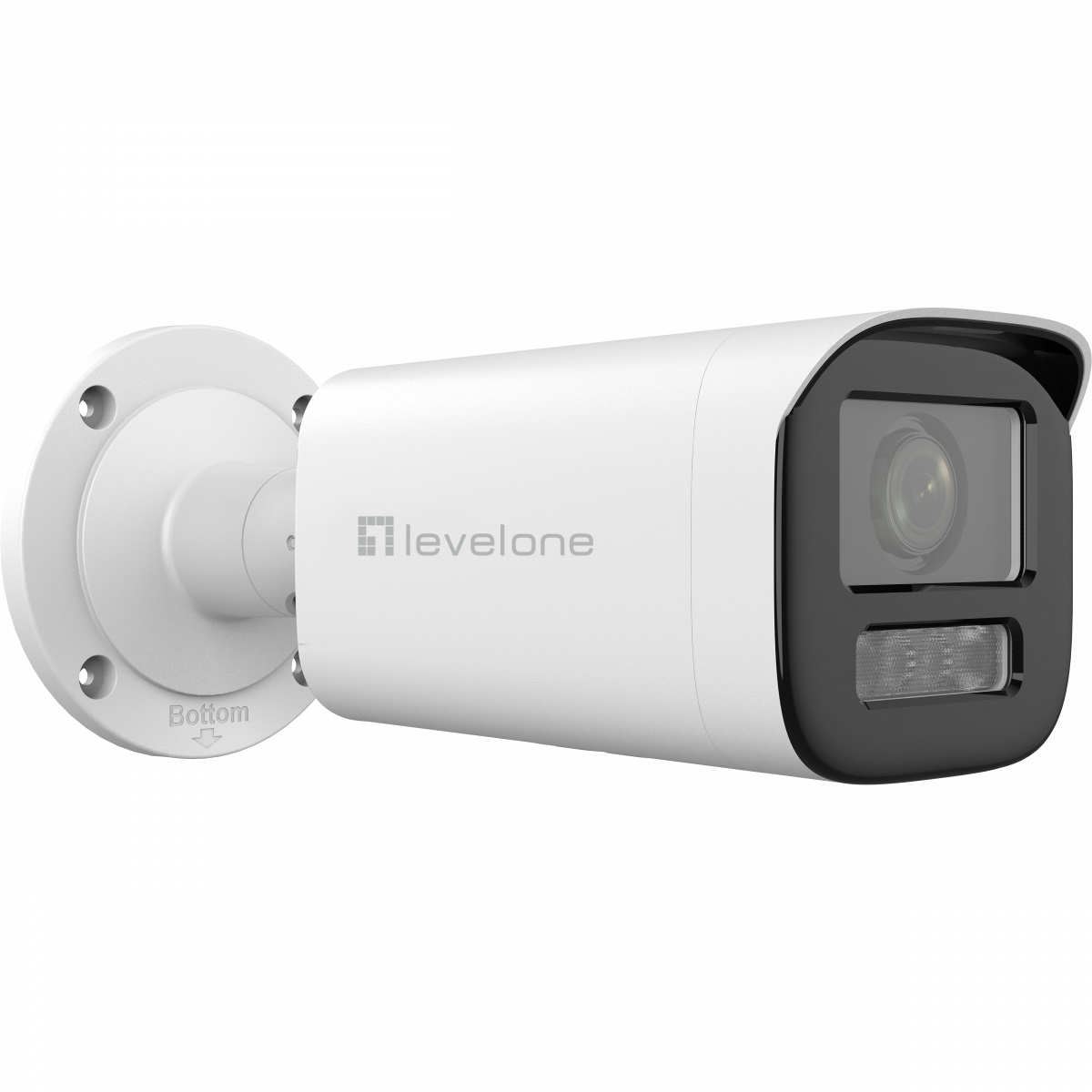 LevelOne FCS-5222 Telecamera di Sorveglianza Pallottola IP 2MP con Zoom, Visone Notturna fino a 60m, Doppia Alimentazione, Interno/Esterno