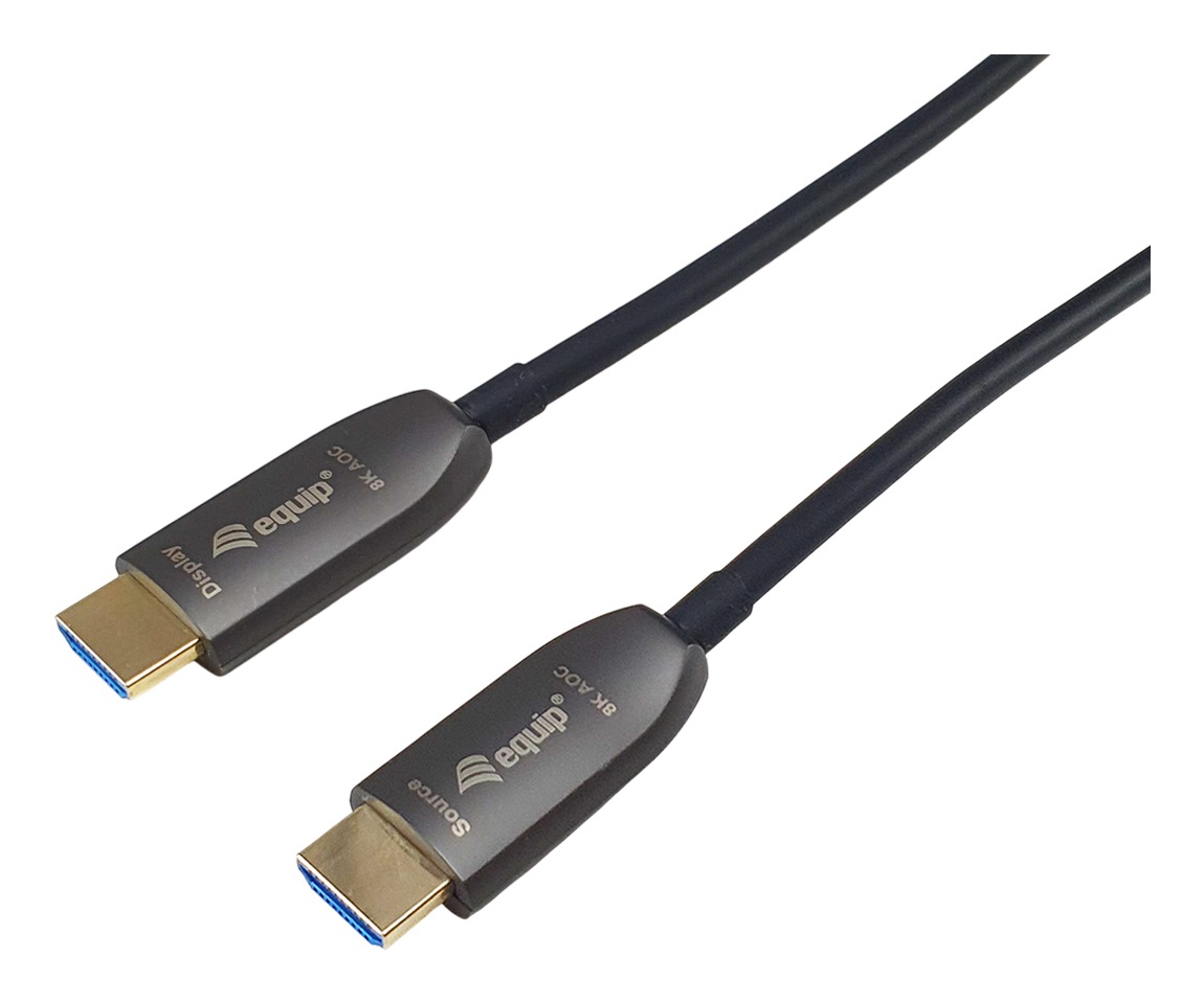 Equip Cavo HDMI Armato Ottico Attivo 2.1 - 50 m, 8K/60Hz, 4K/120Hz, 48Gbps