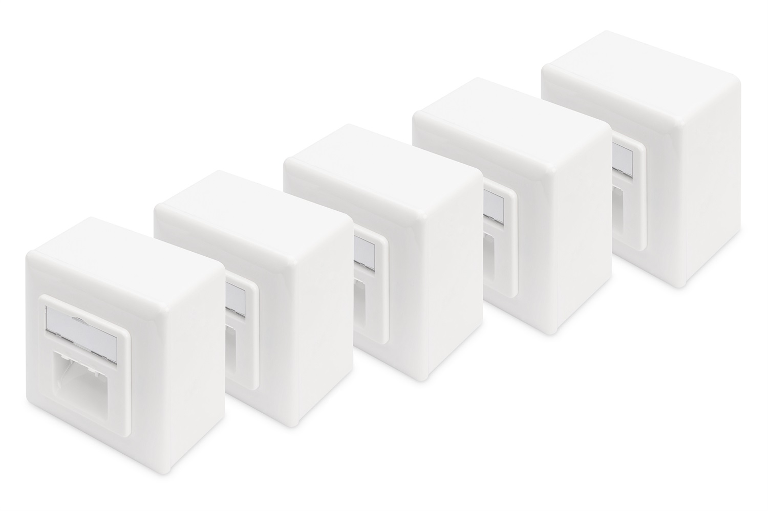 Digitus CAT 6 Presa Dati Modulare Schermata 2xRJ45 8P8C Bianco Puro - Kit da 5 Pz
