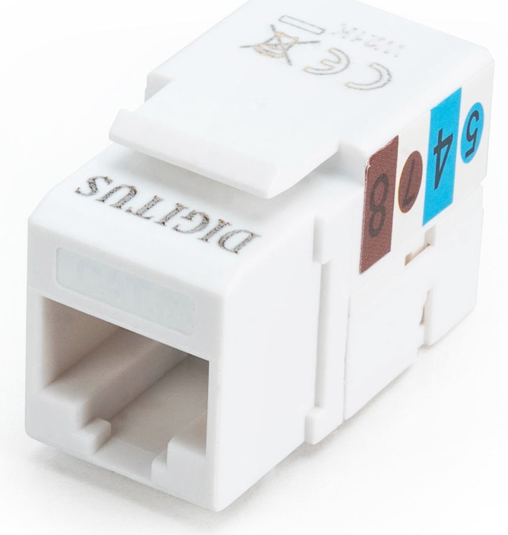 Digitus DN-93601 Modulo Keystone Cat-6 non schermato RJ45 250 MHz 1GBase-T Installazione senza attrezzi Bianco