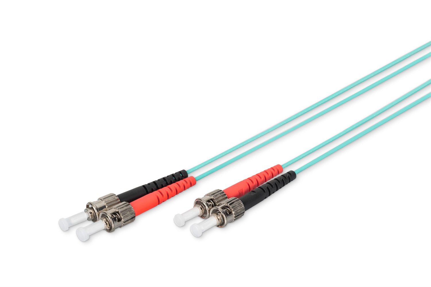 DIGITUS Cavo In Fibra Ottica OM3 1 m Duplex da ST a ST - Multimodale 50/125 µ - Turchese (Aqua) - 1/10/40/100 Gbit/s