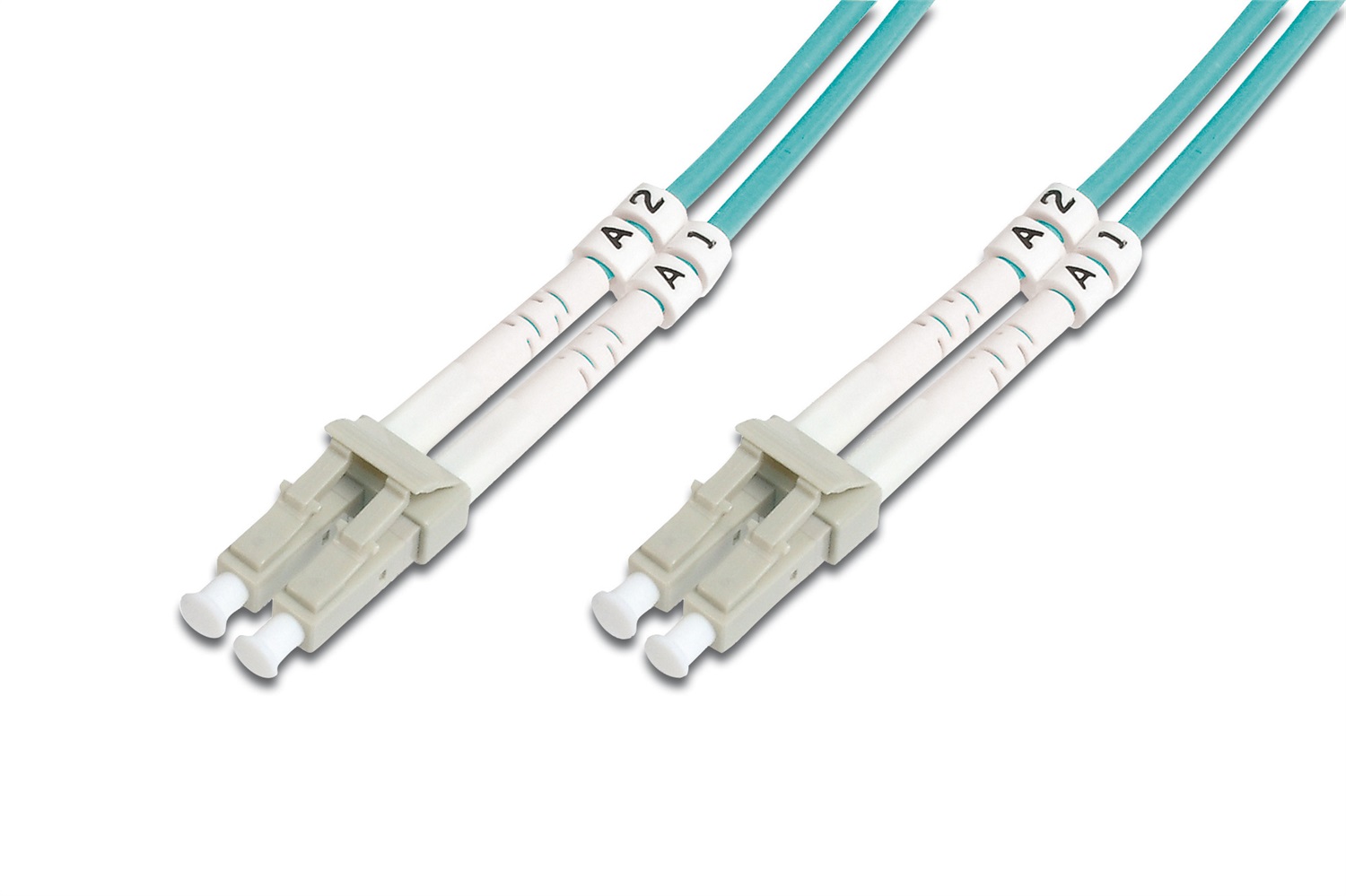 DIGITUS Cavo In Fibra Ottica Multimodale OM3 - 15 m - LC/LC - Duplex - 1/10/40/100 Gbit/s - Tipo di Fibra 50/125 µ - Turchese (Aqua)