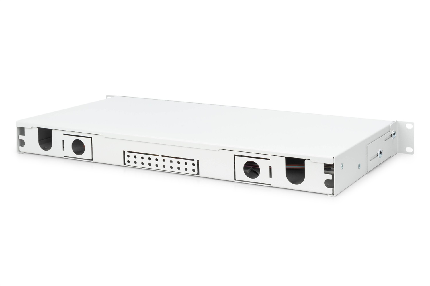 DIGITUS Scatola di giunzione in fibra ottica 12 connettori SC OS2 1U 19 pollici Single-Mode con cassetta di giunzione per montaggio a rack