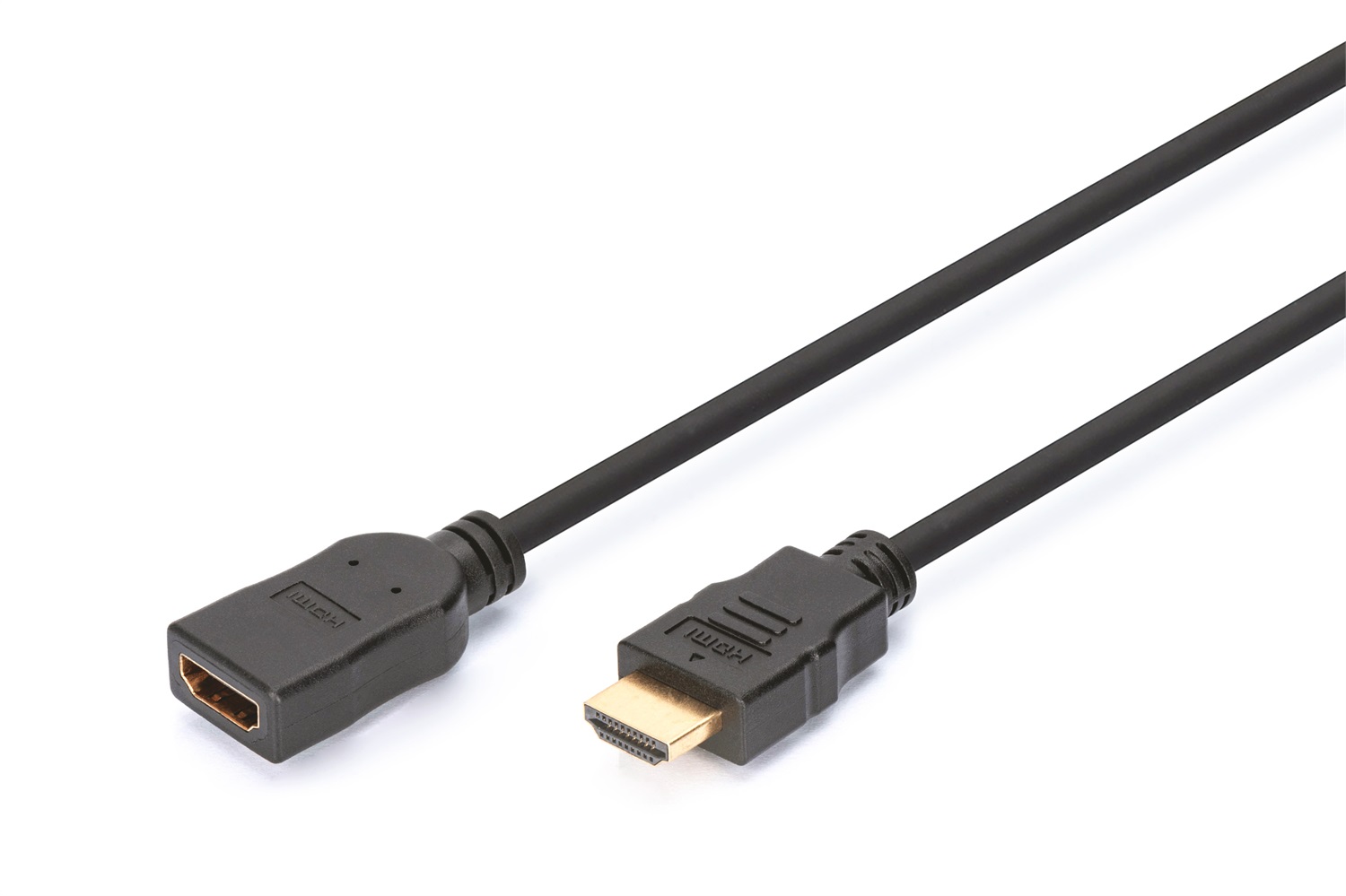Digitus Cavo HDMI ad Alta Velocità 3 m con Ethernet, HDMI tipo A e C, Risoluzione 4K, Compatibile 3D, Placcatura Oro, Nero