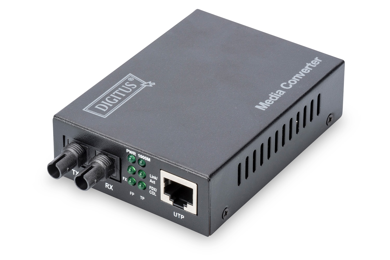 Digitus DN82110 Convertitore Media Gigabit Ethernet RJ45 / ST, 1000 Mbit/s, 1000Base-SX, Multimode, 850nm, Rilevamento automatico