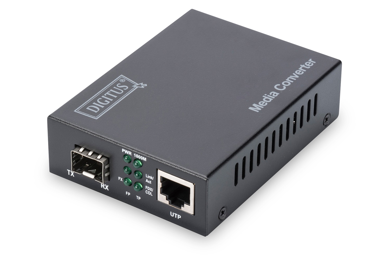 Digitus by Assmann Convertitore Media Gigabit Ethernet DN-82130, RJ45/SFP, 10/100/1000 Mbps, Slot Aperto SFP, Include PSU