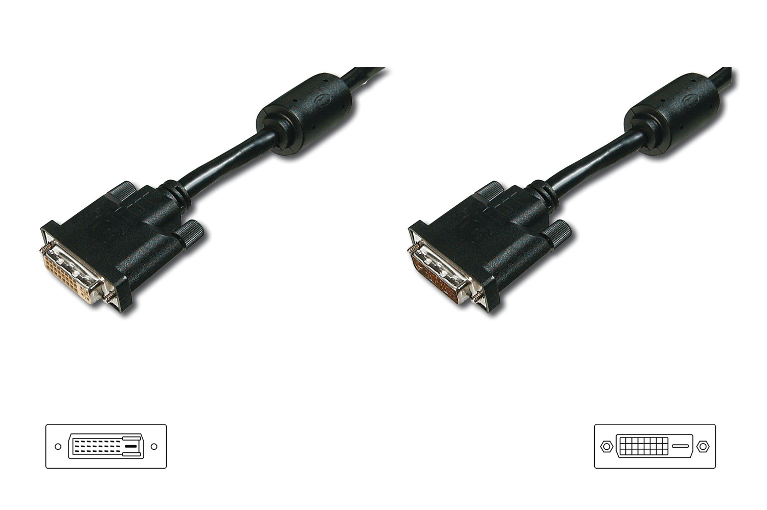 Digitus Cavo Prolunga Monitor DVI-D Dual Link 24 1 Maschio/Femmina, 5 m, Nero, fino a 2560 x 1600 Pixel