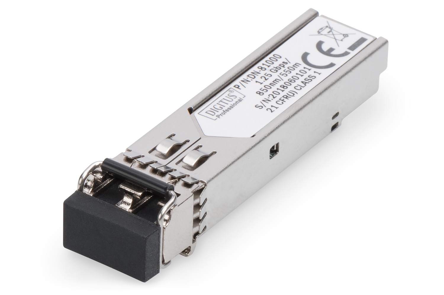 Digitus Modulo Mini GBIC (SFP) 1,25 Gbps, Fibra Ottica Multimode LC Duplex 1000Base-SX, 850nm, Fino a 0,55 km