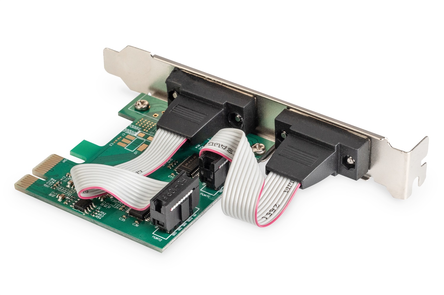 DIGITUS Scheda IO PCIe con 2 Porte DSUB-9, Chipset ASIX99100, Velocità fino a 128.000 bps