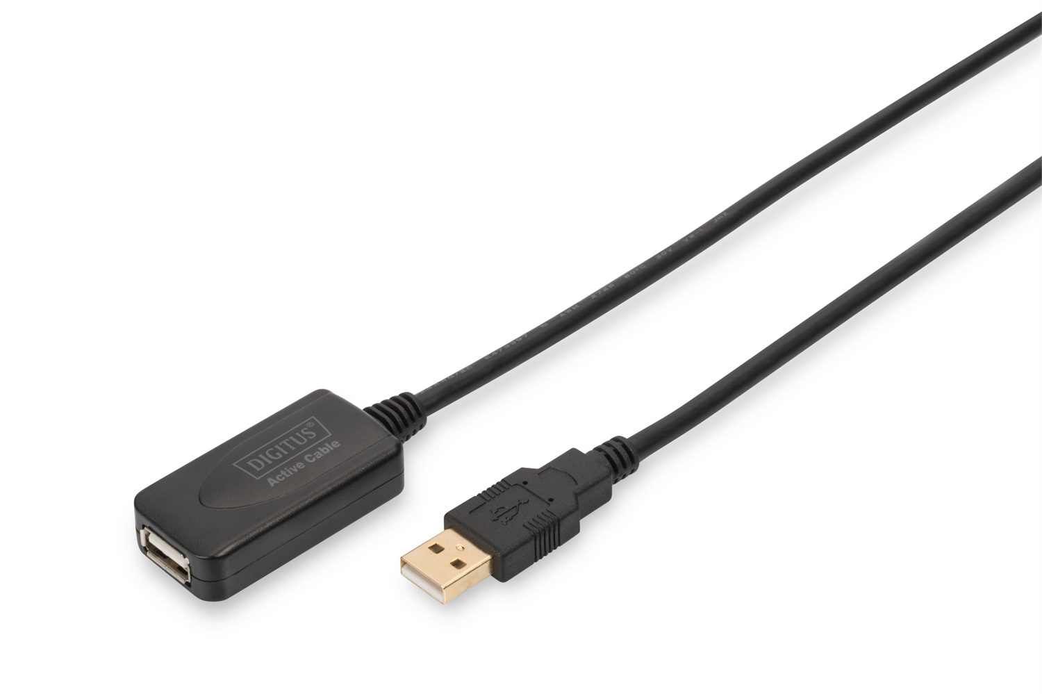 Digitus Cavo di prolunga attivo USB 2.0 - 5 m, USB A maschio a USB A femmina, 480 Mbit/s, Nero