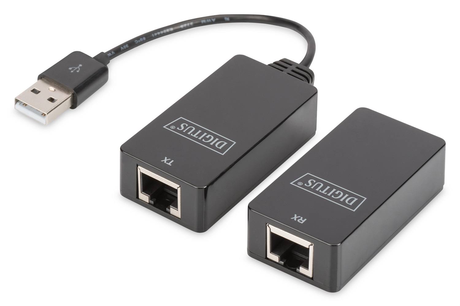 Digitus Estensore di Linea USB fino a 45 m - USB 1.1 - Cavo Cat-5 - Plug & Play - Nero