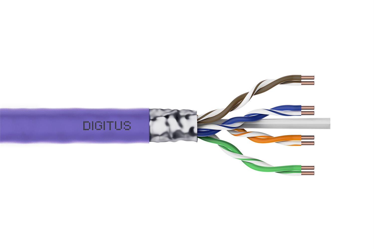 Digitus Cavo Solido Schermato F/UTP Cat 6 - 305 m, Rame Halogenfree, AWG 23/1, Viola