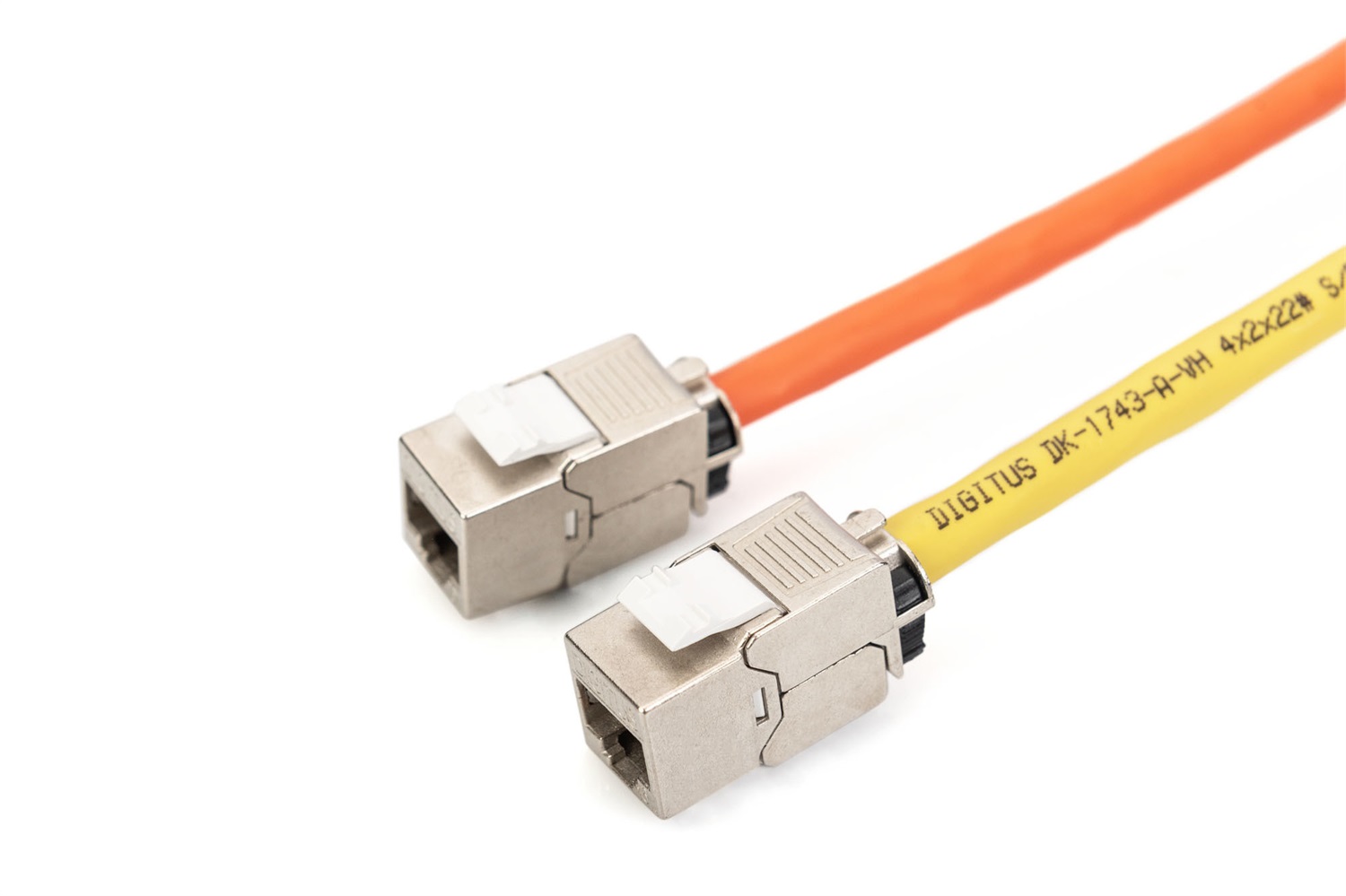 DIGITUS Modulo Keystone CAT 6A Schermato - 24 Pezzi - Jack RJ45 - 500 MHz - 10GBase-T - Progettabile con Leva di Bloccaggio e Montaggio Senza Attrezzi