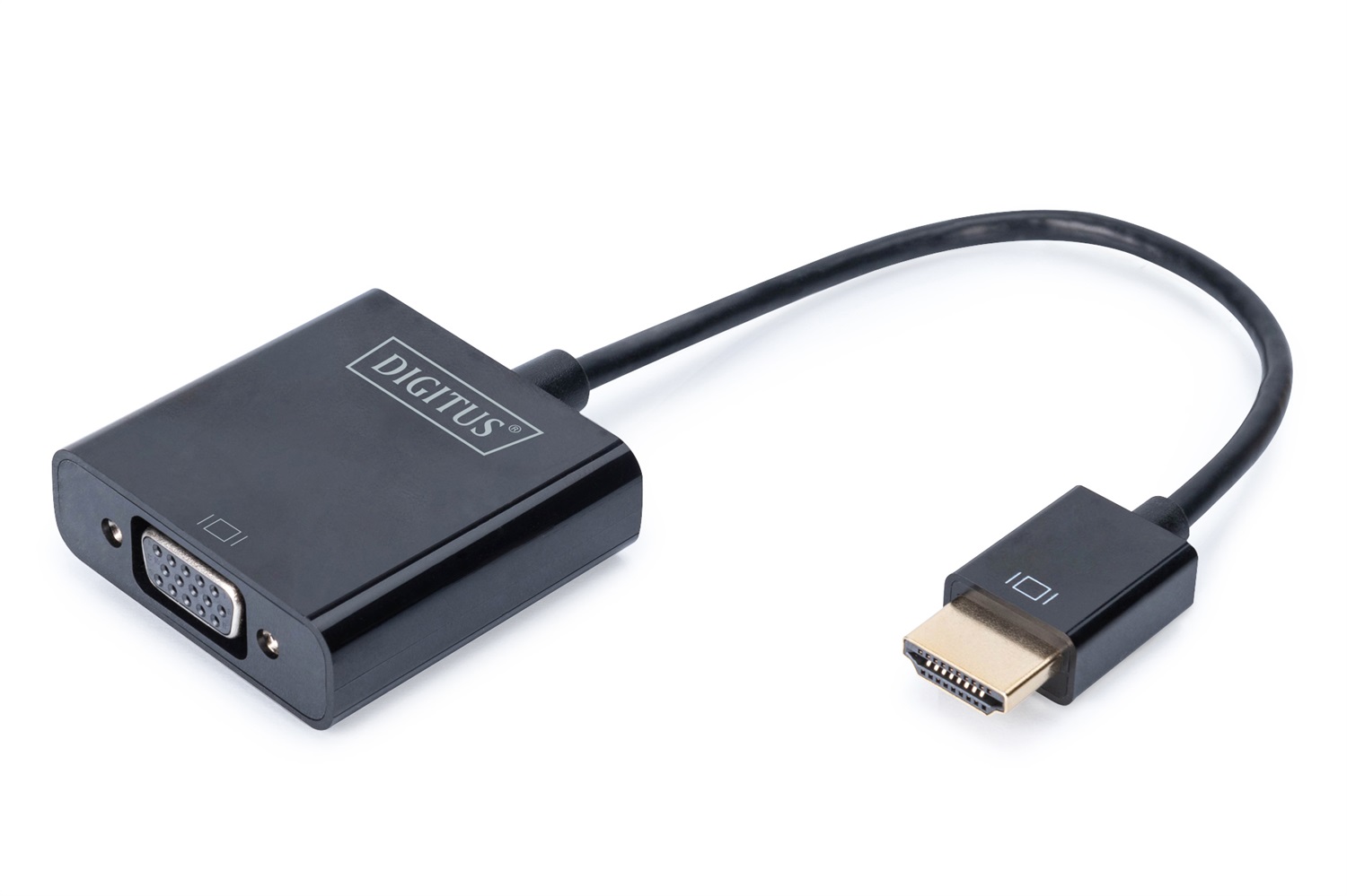 Digitus Convertitore HDMI a VGA con Audio - Risoluzione 1920x1080, 1080p, 165 MHz, Nero
