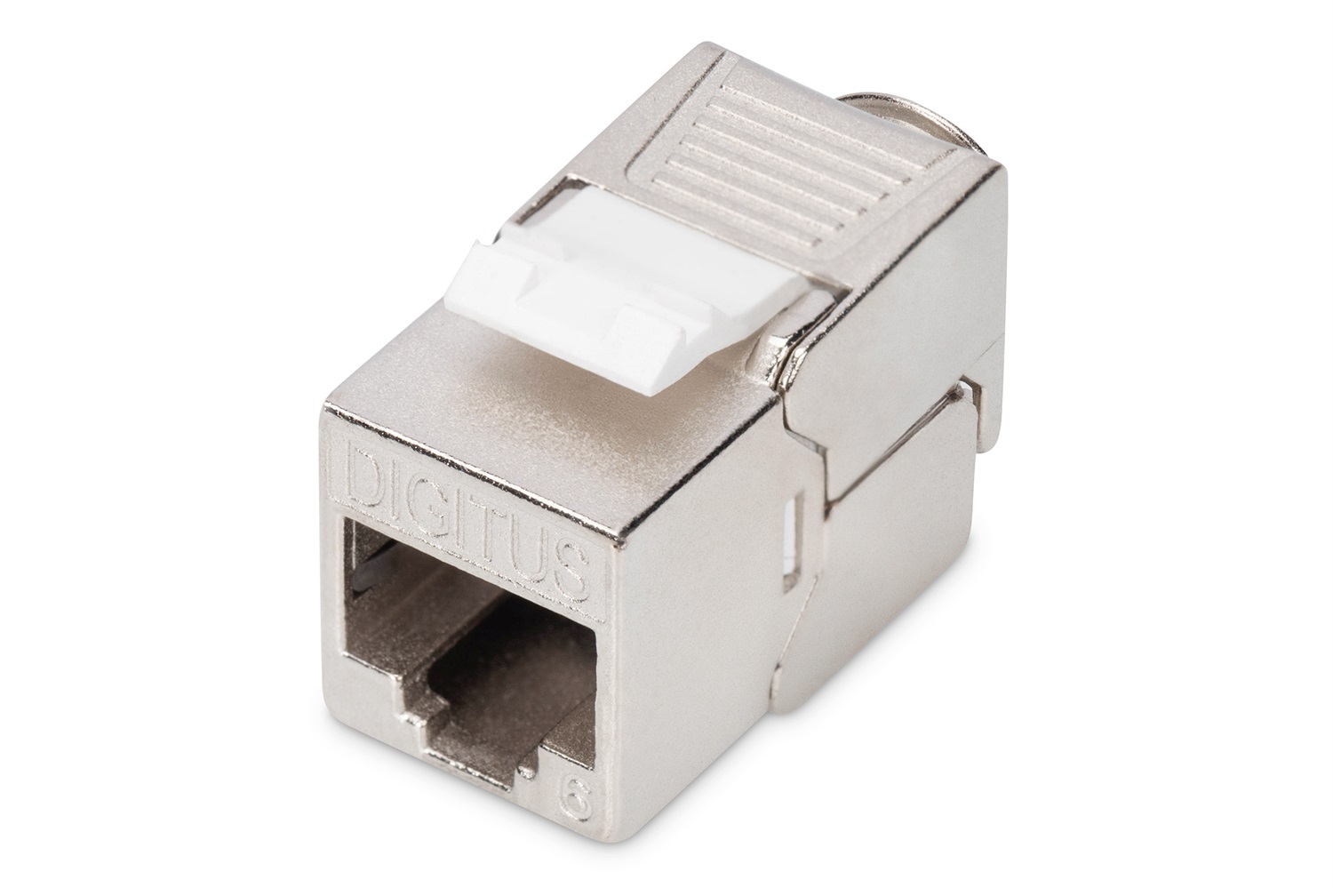 DIGITUS Modulo Keystone CAT 6, RJ45 femmina, schermato, 250 MHz, 1GBase-T, montaggio senza attrezzi, Piatto, Argento