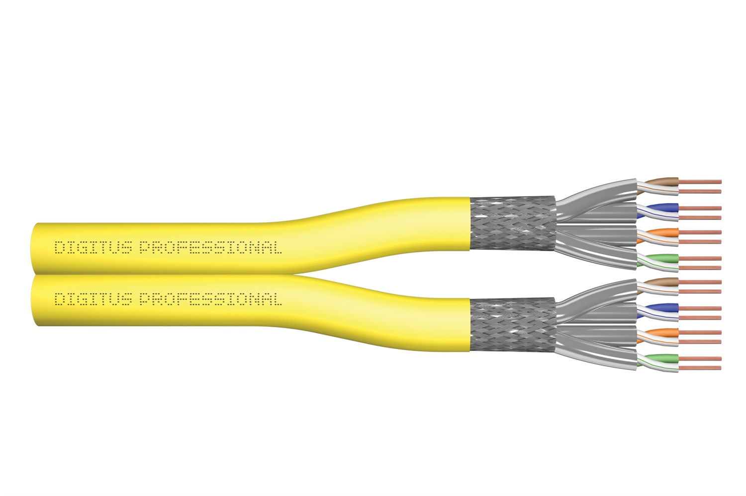 Digitus Cavo di installazione CAT 7A S/FTP AWG 22/1 FRNC-C LSZH-3 Giallo 500 m