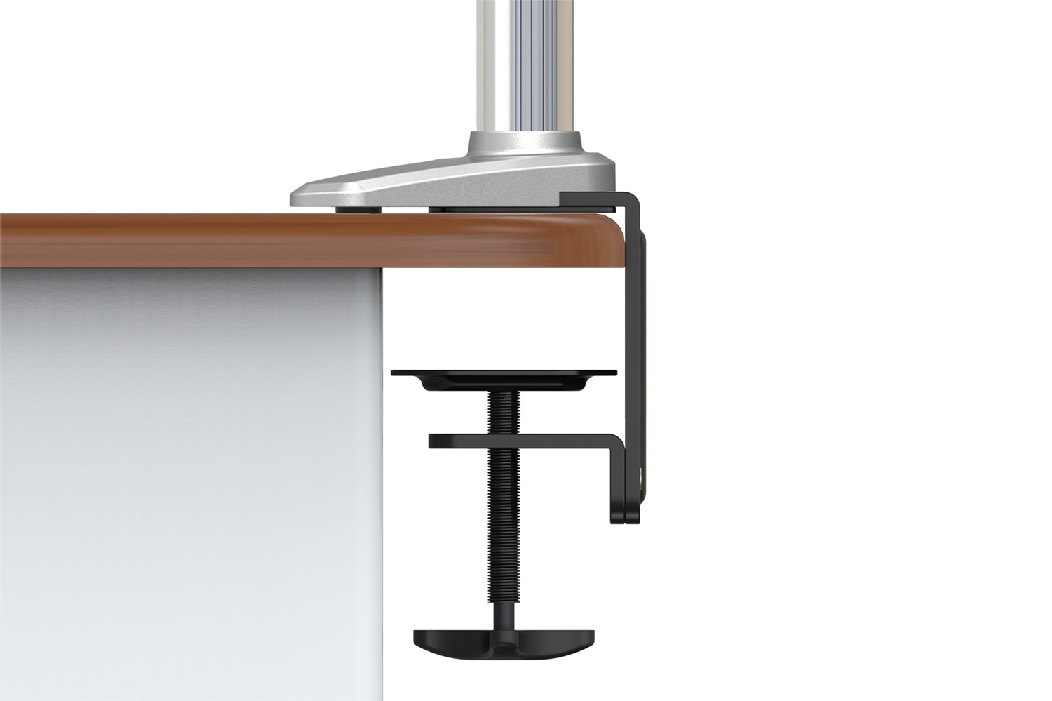 Digitus Supporto per Monitor Universale Singolo con Molla a Gas - Fino a 27 Pollici, 8 kg, VESA 75/100, Fissaggio da Tavolo, Argento