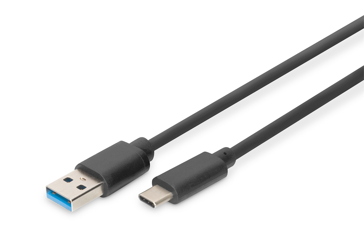 Digitus Cavo di collegamento USB Type-C 1 m, USB C a USB A, USB 3.2 Gen 1, Maschio/Maschio, Nero, Velocità fino a 5 Gbit/s