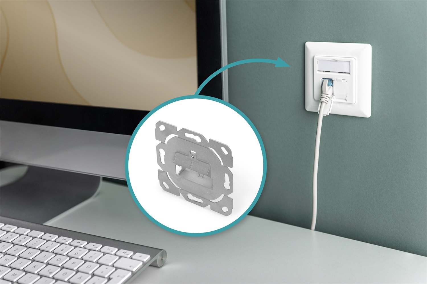 Digitus DN-93831-1 Pannello Frontale per Moduli Keystone - Compatibile con CAT 6A, 1 o 2 Porte