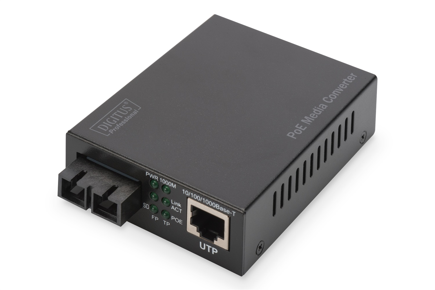Digitus DN-82150 Convertitore Multimediale Gigabit PoE RJ45 / SC, 1000 Mbit/s, 850 nm, Multimodale